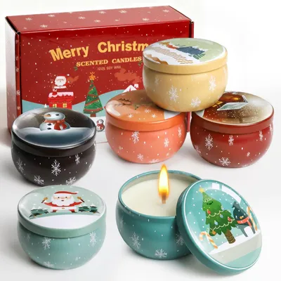 Duftkerzen-Set, 6 Stück, 4,4 oz, Aromatherapie, Weihnachtskerzen