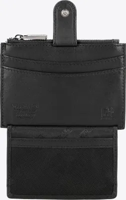 Produktbild von Wittchen Herren-Kartenetui aus Leder mit Schlüsselanhängertasche, Schwarz, Naturleder