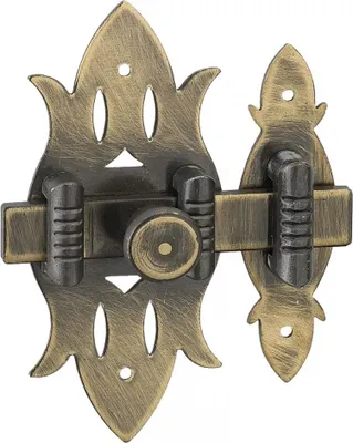 Image de Verrou de meuble Rustique, 40x90mm, laiton patiné - THIRARD
