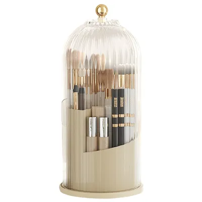 Produktbild von Makeup Brush Holder, Make up Organizer, 360° Drehbar Kosmetik Organizer mit Deckel für Schminktisch Schlafzimmer Bad