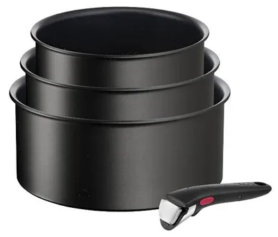 Produktbild von Tefal Ingenio Eco Resist L39792, Kochset, Schwarz, Aluminium, Titan, Schwarz, Thermo-Punkt