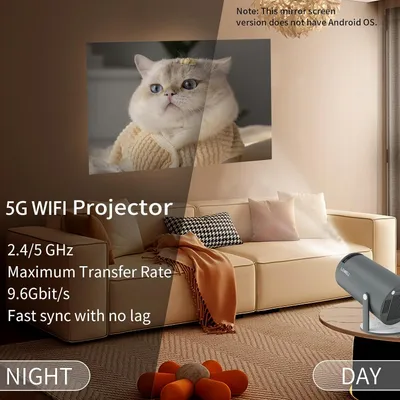 Produktbild von LQWELL Projektor, Natives 720P (4K-fähig), WiFi 5G & BT5.0, 130-Zoll-Display, Automatische Trapezkorrektur, 180-Grad-Winkel, Kabelgebundene & kabellose Bildschirmspiegelung, für Smartphone, PC, Laptop, PS5, Xbox
