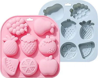 Image de CANDeal 2 pièces 3D en forme de fruits Moules en silicone Raisin Poire Pastèque Fraise  pour le bricolage Gâteaux Biscuits Savon Sucre Pudding Pralines Dessert Bougies Décoration