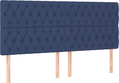 Produktbild von vidaXL Kopfteil Blau 200 x 7 x 118/128 cm Stoff