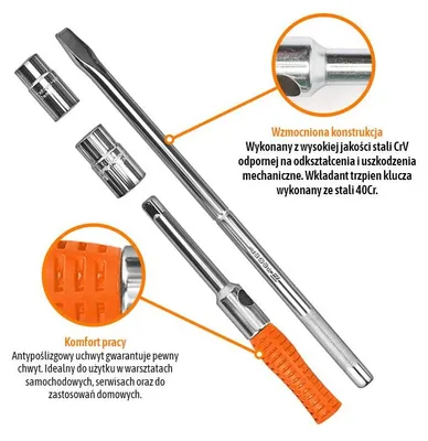 Produktbild von Kreuzschlüssel mit Einsatzgriff, 1/2" (17/19/21/23 mm), Teger