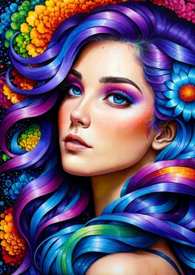 Produktbild von Enjoy Puzzle Puzzle Rainbow Flower Portrait - 1000 Teile buntes Motiv