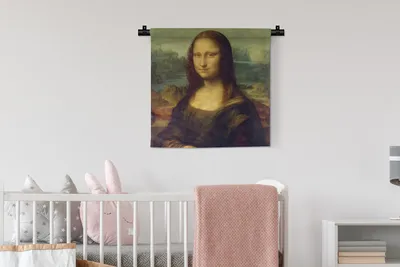 Produktbild von MuchoWow® Wandteppich Wandbehang Mona Lisa - Leonardo da Vinci 60x60 cm Tapisserie Dekoration Wandtuch - Dekorationen - Wand Decke
