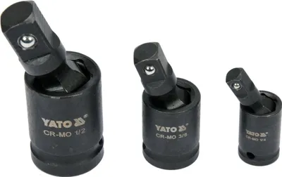 Obrázek produktu pro Sada rázových kloubů YATO YT-10643 1/4", 3/8", 1/2" 3dílná.