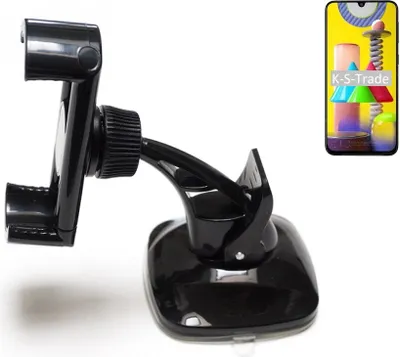Produktbild von K-S-Trade kompakte Handy-Halterung Windschutzscheibe kompatibel mit Oukitel WP8 Pro Armaturenbrett schwarz Autohalterung KFZ Halter Scheiben-Halterung