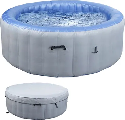 Produktbild von Whirlpool HWC-N97, basen zastępczy dla 5 osób, wewnętrzny/zewnętrzny nadmuchiwany laminowany PVC, okrągły Ø198cm, szaro-niebieski