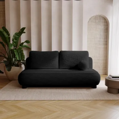 Produktbild von FurMeb24 SOFA GLOW 209 x 96 X 96 cm SCHWARZ - mit schlaffunktion und bettkasten