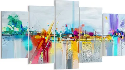 Produktbild von Bild auf Leinwand - Leinwandbild - Abstraktion modern - 160x85cm - Wand Bild - Wanddeko - Leinwanddruck - Bilder - Kunstdruck - Wanddekoration - Leinwand bilder - Wandkunst - EA160x85-4028