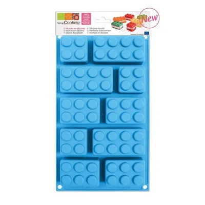 Produktbild von Silikon Backform Ziegel-Design für Kuchen mit 10 Steinen 30 x 17,5 x 3 cm