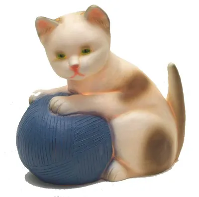 Produktbild von Egmont Toys Heico Lampe Katze mit Wollknäuel blau 24x23 cm