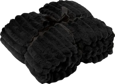 Produktbild von Dutch Decor Wohndecke Flanell-Jacquard Ricky 150x200 cm Schwarz