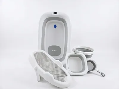 Imagen del producto de Para bebés: juego de baño plegable, bañera de alta calidad, 5 en 1