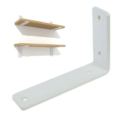 Produktbild von Weiße L-Winkelhalterung für Möbelregal 150 x 100 x 38 mm, 2 Stück