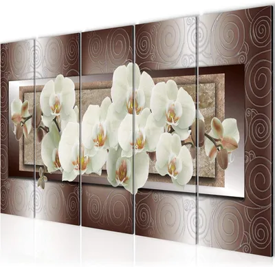 Productafbeelding van Schilderij Bloemen Orchidee - Kunstafdruk Canvas - Woonkamer Decoratie - Niet-geweven Canvas - 150 x 60 cm - Multicolor