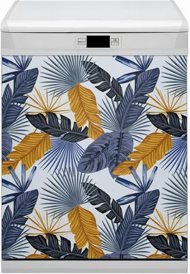 Produktbild von Dekorative Magnetmatte Küche Geschirrspüle 60x80 cm  Magnet für Spülmaschine  - Blätter Palme