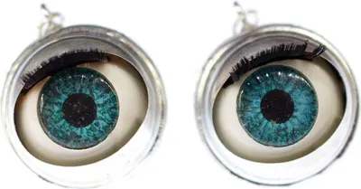 Produktbild von Augen Ohrringe Miniblings Hänger Halloween Augen Puppe Wackelauge Mensch Grusel