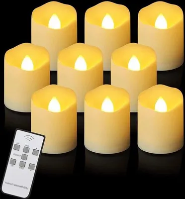 Image de Bougies LED - Décoration de Noël - Fonctionnant à piles - Minuterie - Lot de 9 - Intérieur/extérieur - Changement de couleur