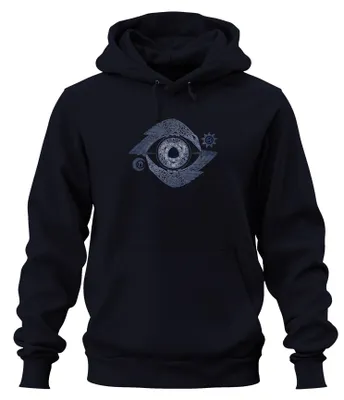 Obrázek produktu pro Viking Valknut Eye Raven Knot Pattern Norse Mythology Uni mikina s kapucí, Navy, M