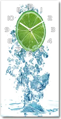 Produktbild von Wanduhr aus Glas – 30x60 cm - Glasbild - Glasuhr - Gehärtetes Glas -Limonka unter Wasser
