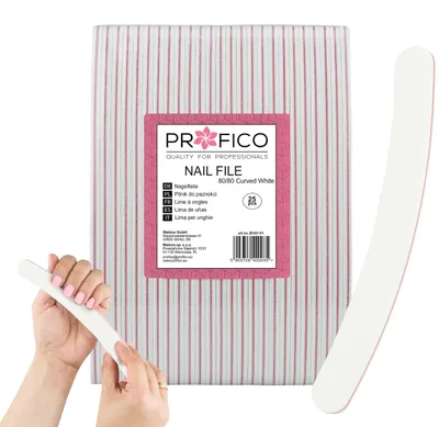 Produktbild von Profico Bananenfeile Weiß 80/80 Maniküre 25 Stück