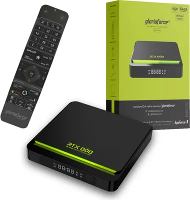 Produktbild von Gloriaforce RTX Duo 4K UHD Android 11 IP-Receiver HDR10+, 60fps, Dual-WiFi, LAN, MicroSD, HDMI