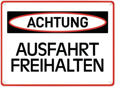 Produktbild von Ausfahrt freihalten Warn- und Hinweisschild im modernen Design Warnschild
