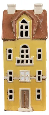 Obrázek produktu pro Stojánek na čajovou svíčku Clayre & Eef House 11x9x25 cm Žlutohnědá keramika