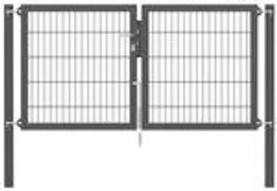 Immagine prodotto di Alberts 637002 Cancello doppio Flexo con accessori, antracite, larghezza 200 cm, altezza 100 cm