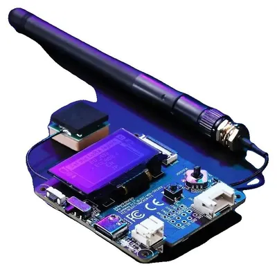 Obrázek produktu pro Meshtastic Knoten, frekvence 868 MHz, 1,3palcový OLED displej, napájení přes USB-C, procesor nRF52840, GPS modul L76K