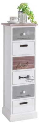 Produktbild von Kommode AVIANO mit 6 Schubladen, kleine Kommode im Vintage Stil, Schubladenkommode im Shabby Look