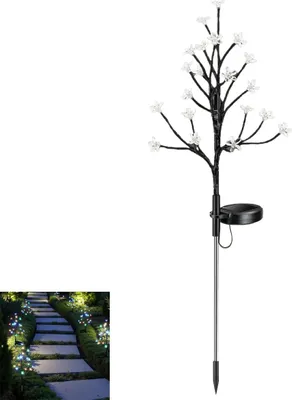 Produktbild von Outdoor Solar Gartenlicht Blume, wasserdichte LED Solar Deko mit 2 Modi, Feenlicht für Garten & Terrasse, ideales Geschenk zum Muttertag