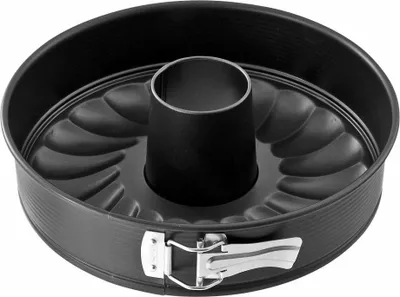 Immagine prodotto di Zenker Black Metallic Springform mit Flach- und Rohrboden, Spring Form, Backform, Kuchenform, Stahlblech mit Antihaftbeschichtung / Antihaft Classic, Schwarz, Ø 28 cm, 6509