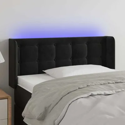 Produktbild von vidaXL LED Kopfteil Schwarz 103x16x78/88 cm Samt - LED Kopfteil - LED Kopfteile - Kopfteil - Bett-Kopfteil