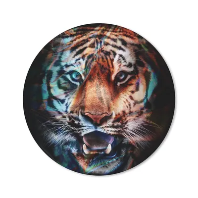 Produktbild von MuchoWow® Mauspad Mousepad Tiger - Farben - Tier 20x20 cm - Mousepads - Maus Mat - Pad - Mausunterlage - Schreibtischmatte
