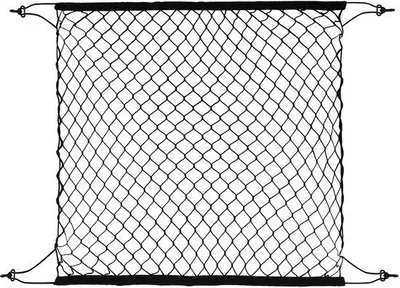 Zdjęcie produktu dla Siatka do bagażnika Ibenzoa® wykonana z elastycznego nylonu, o wymiarach 70 x 70 cm (rozciąga się do 105 x 105 cm), z 4 haczykami – wytrzymała siatka samochodowa do bezpiecznego mocowania bagażu