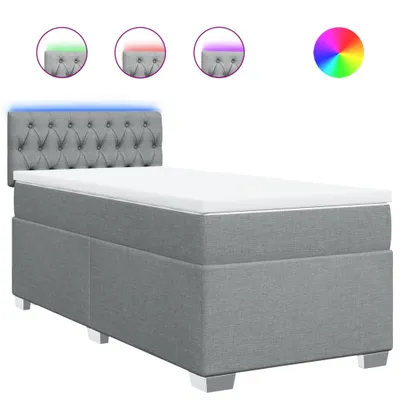 Produktbild von vidaXL Boxspringbett mit Matratze Hellgrau 80x200 cm Stoff