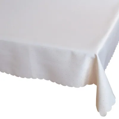 Produktbild von Tischdecke STELLA Wellenrand einfarbig Polyester beige 130 x 170 cm
