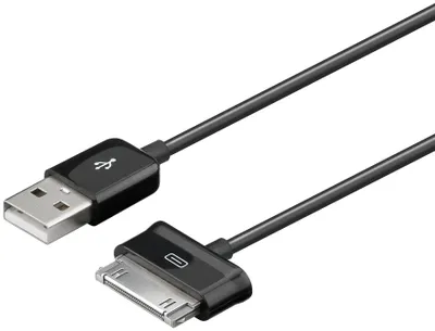Produktbild von Goobay 62004 USB Lade- und Synchronisationskabel, 1.2 m, Schwarz - für Geräte mit Samsung 30 Pin Dock-Connector  , Schwarz