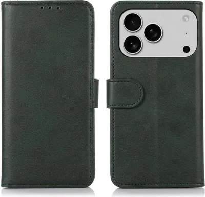 Produktbild von Mobigear Wallet iPhone 17 Pro Hülle Klapphülle Geldbörse - Grün