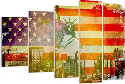 Produktbild von Bild auf Leinwand - Leinwandbild - Symbol USA Freiheit - 150x100cm - Wand Bild - Wanddeko - Leinwanddruck - Bilder - Kunstdruck - Wanddekoration - Leinwand bilder - Wandkunst - EG150x100-2543