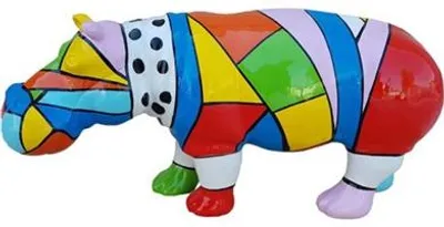 Immagine prodotto di Decorazione figura ippopotamo in plastica scultura giardino statue 45x100cm