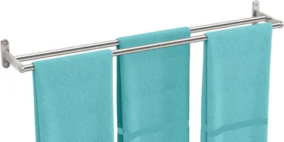 Obrázek produktu pro Držák na ručníky, dvojitý, 80 cm - nástěnný držák na ručníky do koupelny