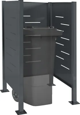 Produktbild von Ohradenie na odpadkový kôš HWC-J55, kryt na odpadkový kôš, 150x85x85cm kov ~ antracit