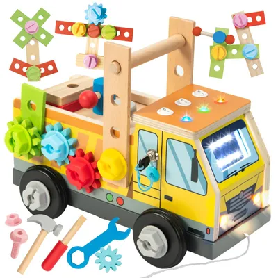 Image de Tableau d'activités "Outils en bois" - Jouet éducatif pour enfants