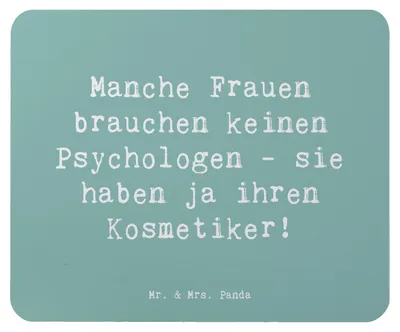 Produktbild von Mr. & Mrs. Panda Mouse Pad Spruch Kosmetiker Seele - Meeresbrise - Geschenk, Berufsgestaltung, Wohlbefinden, Maniküre, Beruf, laptop mousepad, Berufspassion, pc, Mauspad
