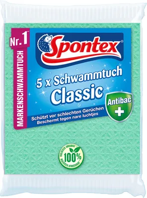 Produktbild von Spontex Tuch Schwammtuch Antibakterial classic 5er bestand